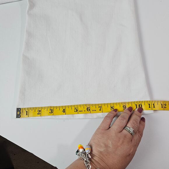 a.n.a. High Rise Flare Jeans Women Size 16 White Stretch Denim Y2K Minimalist - Picture 9 of 9